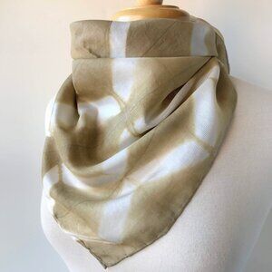 100% Silk Artist Made Natural Resist Dye Shibori Scarf